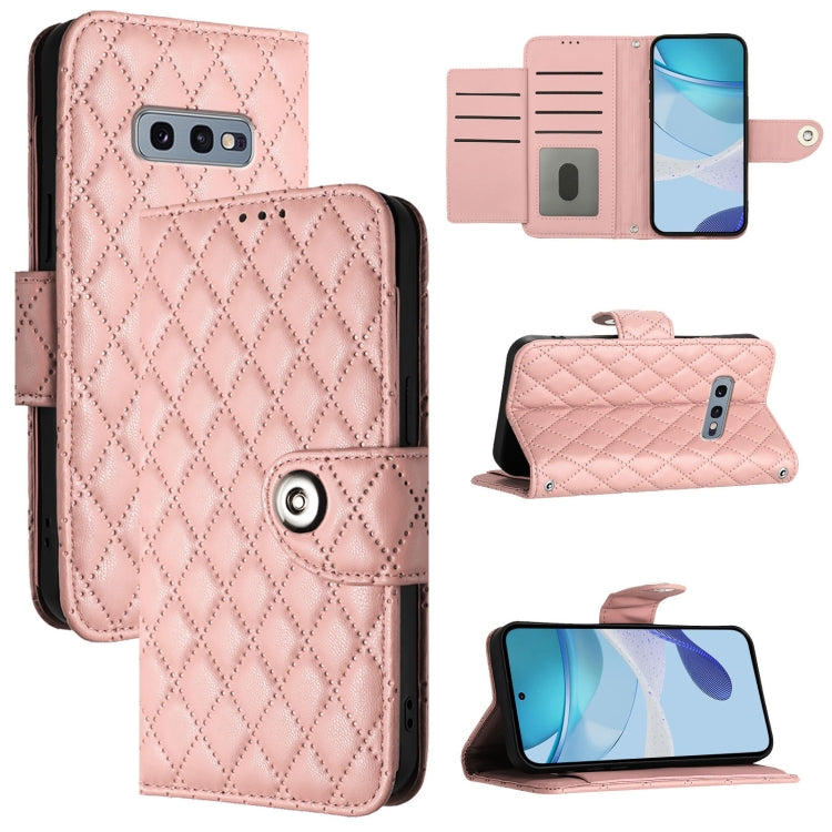 Rhombic Texture Flip Leather Phone Case with Lanyard, For Samsung Galaxy S20, For Samsung Galaxy S20+, For Samsung Galaxy S10 Lite, For Samsung Galaxy S10e, For Samsung Galaxy S10+