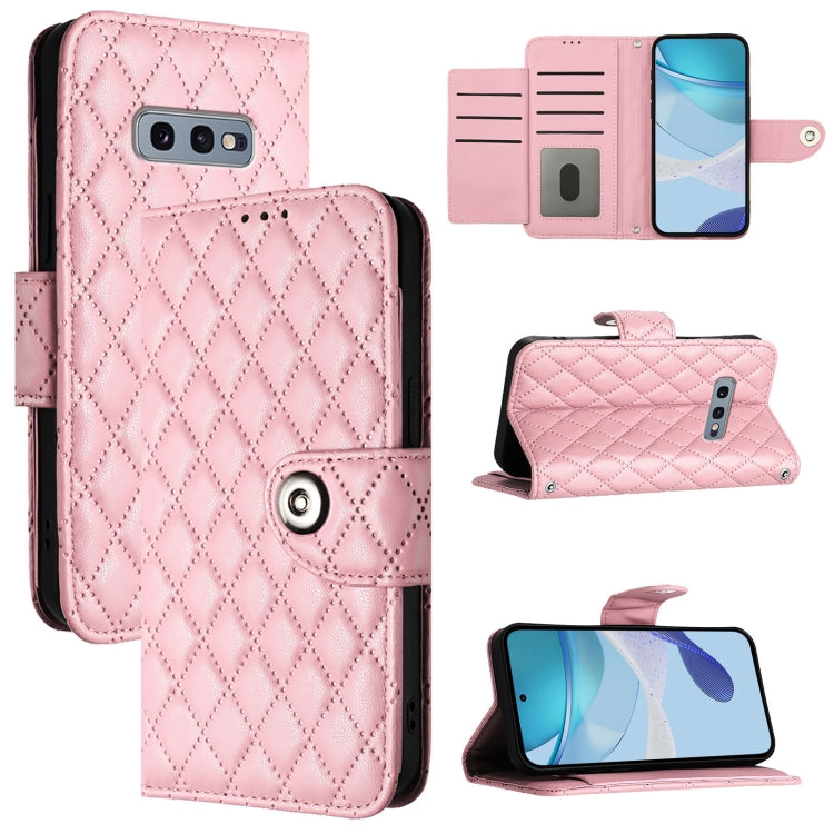 Rhombic Texture Flip Leather Phone Case with Lanyard, For Samsung Galaxy S20, For Samsung Galaxy S20+, For Samsung Galaxy S10 Lite, For Samsung Galaxy S10e, For Samsung Galaxy S10+