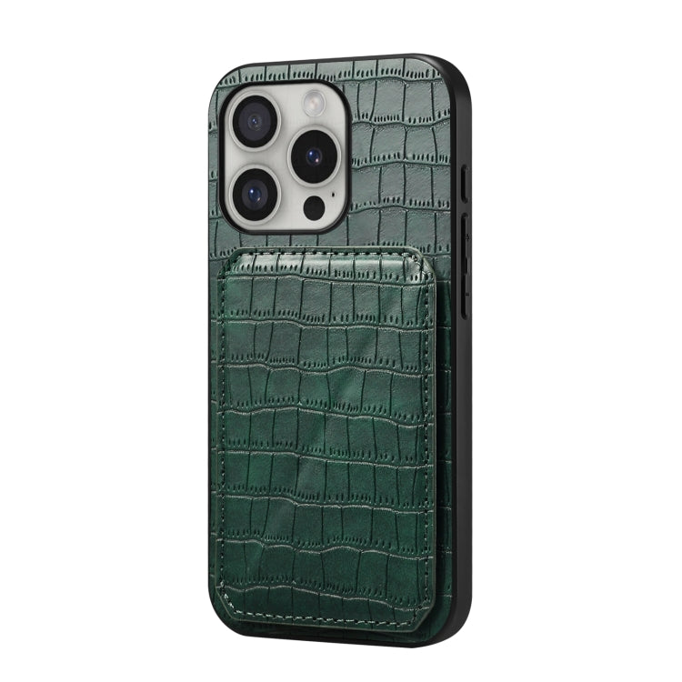 Imitation Crocodile Leather Back Phone Case with Holder, For iPhone 16 Pro Max, For iPhone 16 Pro, For iPhone 16 Plus, For iPhone 16