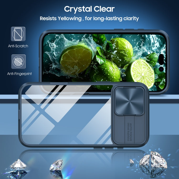 Sliding Camshield Acrylic Hybrid TPU Phone Case, For iPhone 16 Pro Max, For iPhone 16 Pro, For iPhone 16 Plus