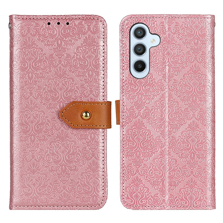 European Floral Embossed Leather Phone Case, For Samsung Galaxy S25 Ultra 5G, For Samsung Galaxy S24 FE 5G