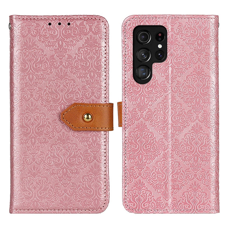 European Floral Embossed Leather Phone Case, For Samsung Galaxy S25 Ultra 5G, For Samsung Galaxy S24 FE 5G