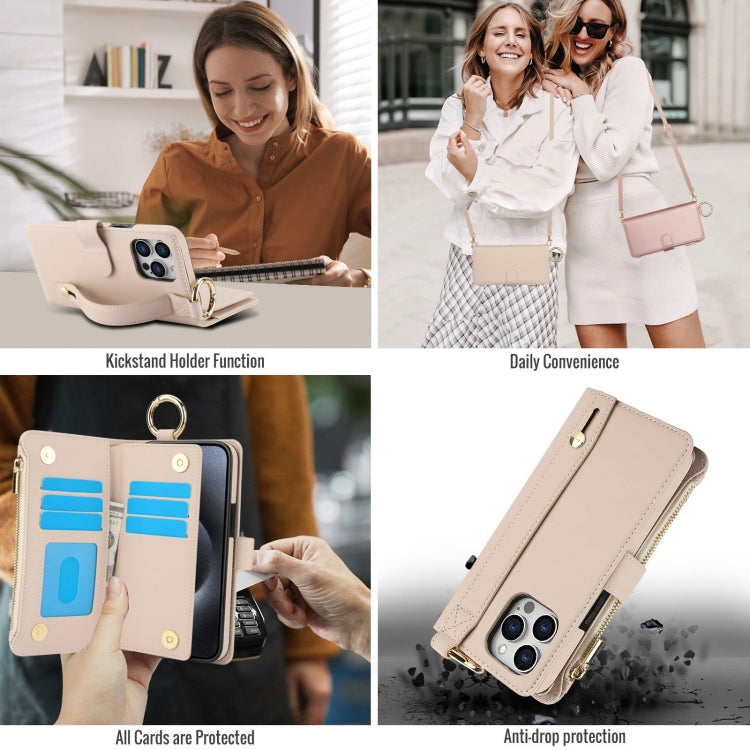 Crossbody Ring Multifunctional Wallet Leather Phone Case, For iPhone 15 Pro Max, For iPhone 15 Pro, For iPhone 15 Plus, For iPhone 15