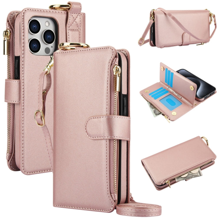 Crossbody Ring Multifunctional Wallet Leather Phone Case, For iPhone 15 Pro Max, For iPhone 15 Pro, For iPhone 15 Plus, For iPhone 15