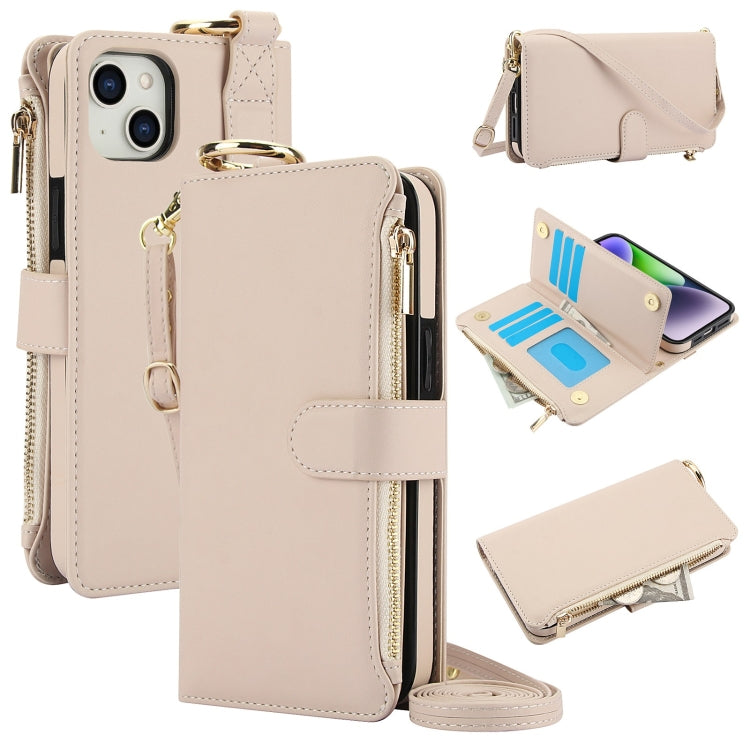 Crossbody Ring Multifunctional Wallet Leather Phone Case, For iPhone 15 Pro Max, For iPhone 15 Pro, For iPhone 15 Plus, For iPhone 15