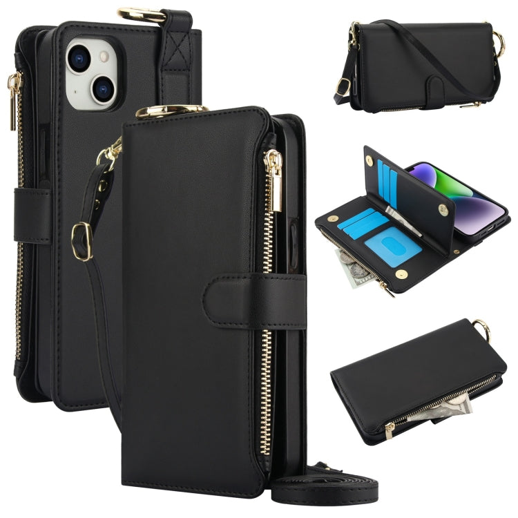 Crossbody Ring Multifunctional Wallet Leather Phone Case, For iPhone 15 Pro Max, For iPhone 15 Pro, For iPhone 15 Plus, For iPhone 15