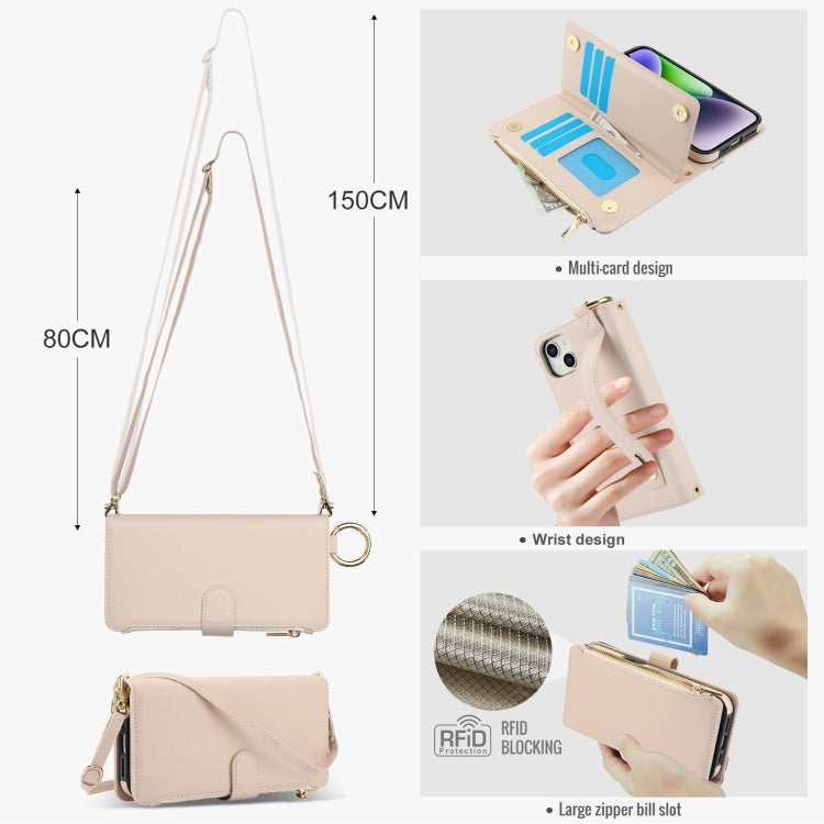 Crossbody Ring Multifunctional Wallet Leather Phone Case, For iPhone 14 Plus, For iPhone 14, For iPhone 14 Pro, For iPhone 14 Pro Max