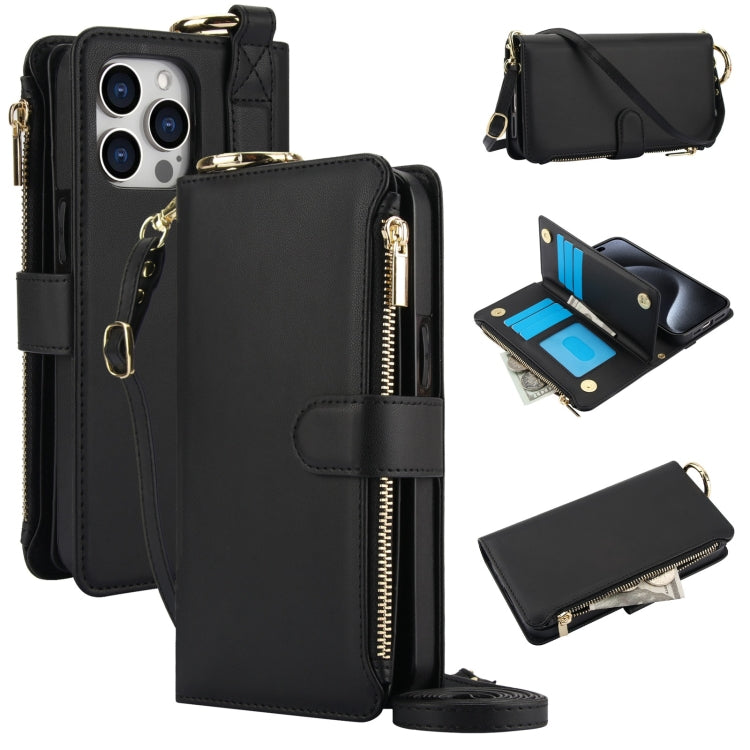 Crossbody Ring Multifunctional Wallet Leather Phone Case, For iPhone 14 Plus, For iPhone 14, For iPhone 14 Pro, For iPhone 14 Pro Max