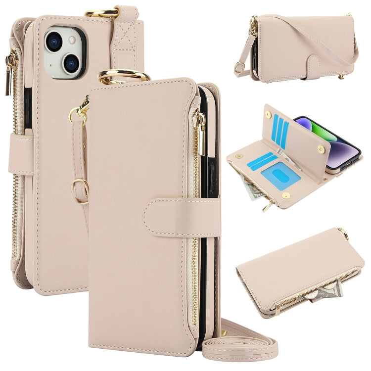Crossbody Ring Multifunctional Wallet Leather Phone Case, For iPhone 13, For iPhone 13 mini, For iPhone 12 / 12 Pro