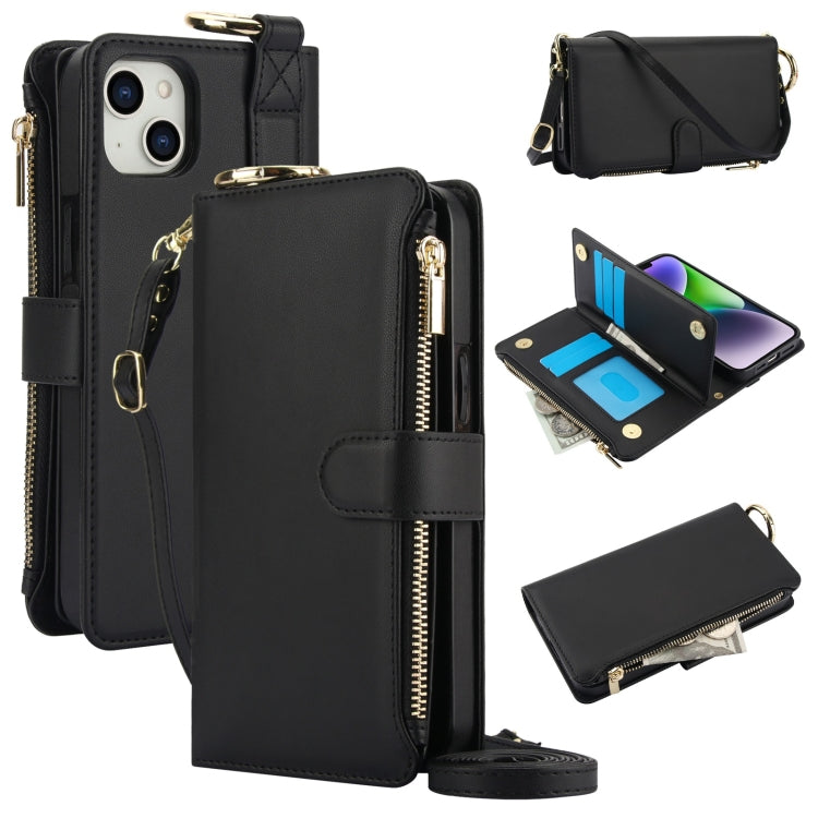 Crossbody Ring Multifunctional Wallet Leather Phone Case, For iPhone 13, For iPhone 13 mini, For iPhone 12 / 12 Pro