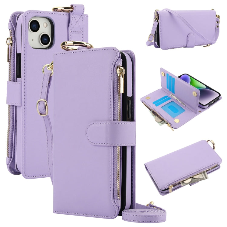 Crossbody Ring Multifunctional Wallet Leather Phone Case, For iPhone 13, For iPhone 13 mini, For iPhone 12 / 12 Pro