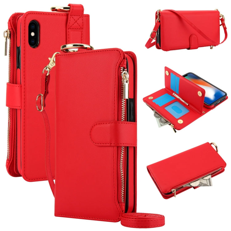 Crossbody Ring Multifunctional Wallet Leather Phone Case, For iPhone 11, For iPhone 11 Pro, For iPhone X / XS