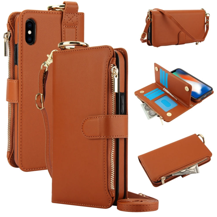 Crossbody Ring Multifunctional Wallet Leather Phone Case, For iPhone 11, For iPhone 11 Pro, For iPhone X / XS