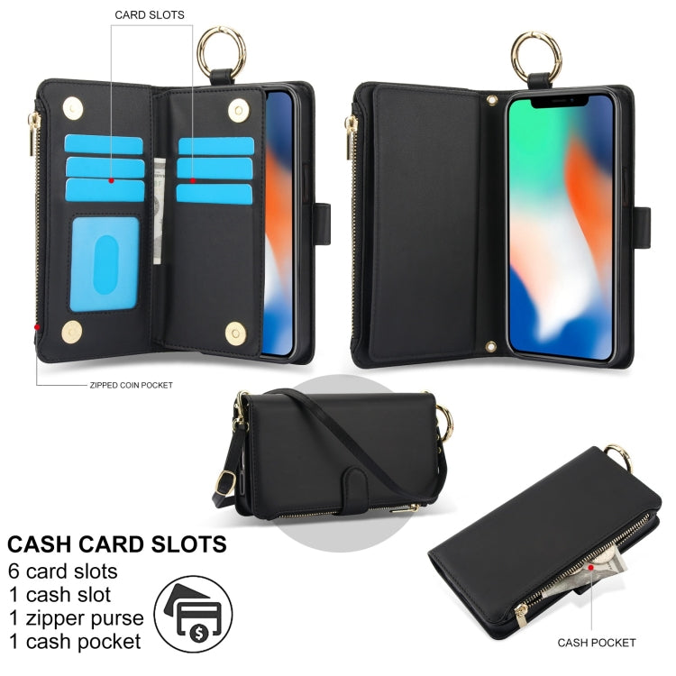 Crossbody Ring Multifunctional Wallet Leather Phone Case, For iPhone XR, For iPhone XS Max, For iPhone 7 Plus / 8 Plus