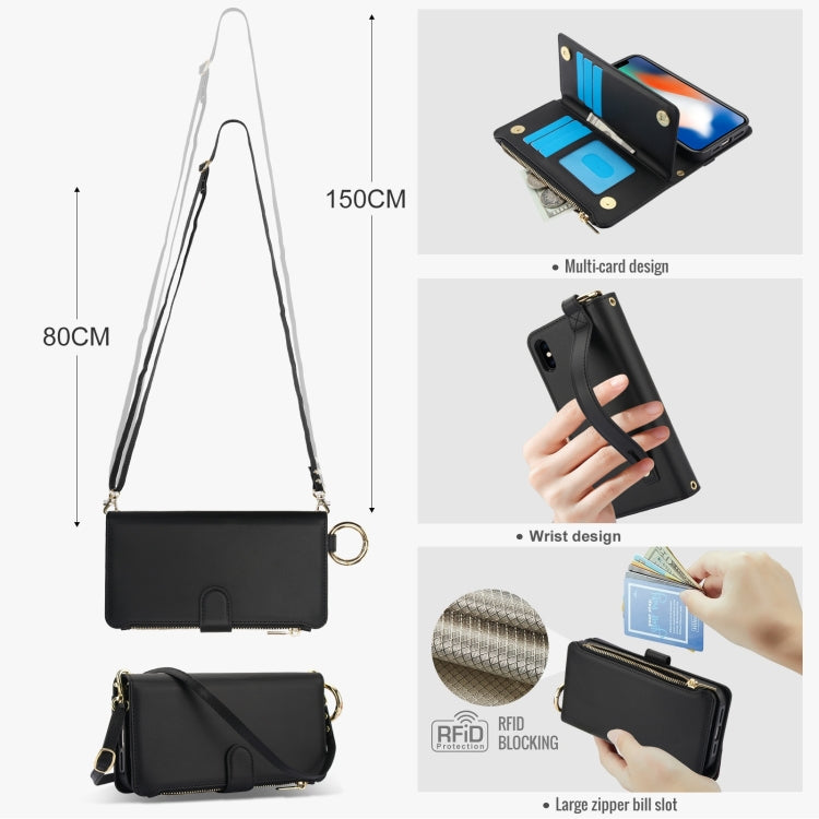 Crossbody Ring Multifunctional Wallet Leather Phone Case, For iPhone XR, For iPhone XS Max, For iPhone 7 Plus / 8 Plus