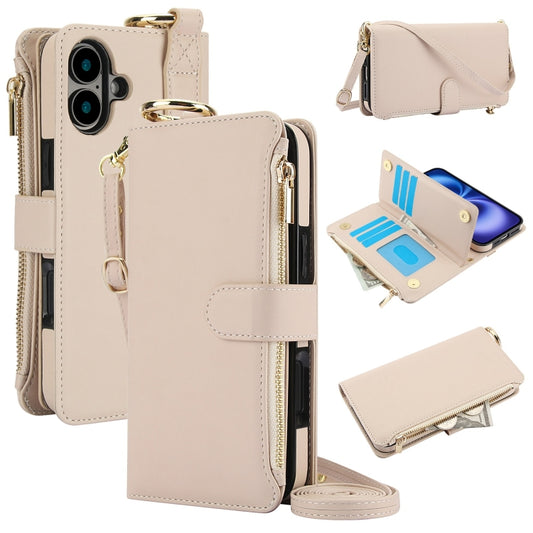 Crossbody Ring Multifunctional Wallet Leather Phone Case, For iPhone 16, For iPhone 15 Pro Max, For iPhone 15 Pro