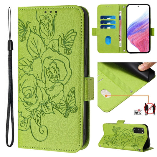 Embossed Rose RFID Anti-theft Leather Phone Case, For Samsung Galaxy S20 FE 5G / 4G, For Samsung Galaxy S22 Ultra 5G, For Samsung Galaxy S22+ 5G, For Samsung Galaxy S22 5G