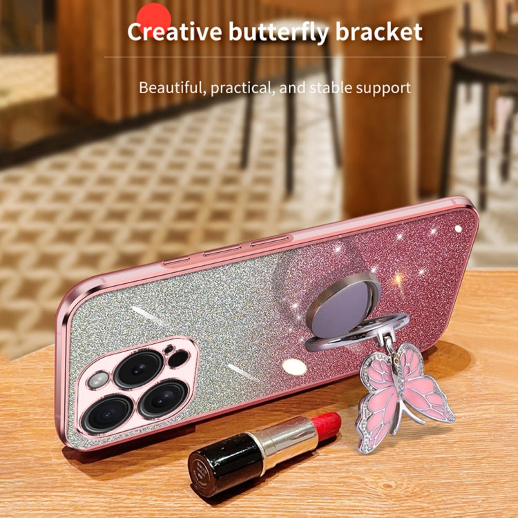Plated Gradient Glitter Butterfly Holder TPU Phone Case