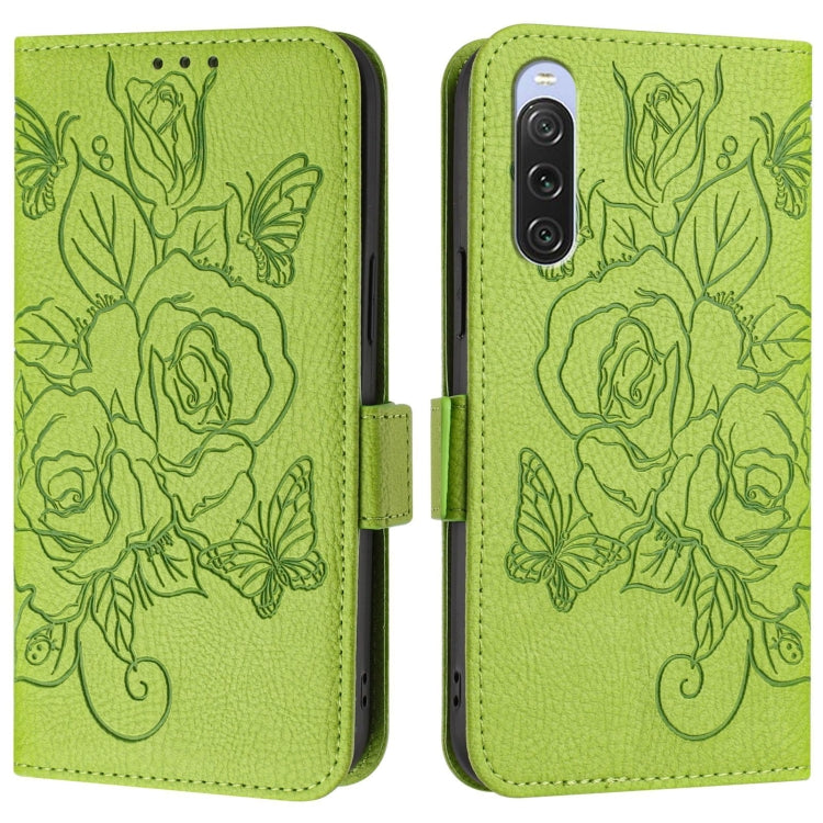 Embossed Rose RFID Anti-theft Leather Phone Case, For Sony Xperia 10 V 4G, For Sony Xperia 5 IV, For Sony Xperia 10 IV