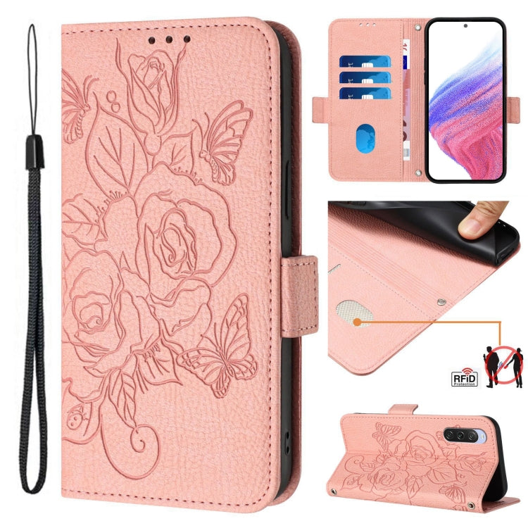 Embossed Rose RFID Anti-theft Leather Phone Case, For Sony Xperia 10 V 4G, For Sony Xperia 5 IV, For Sony Xperia 10 IV