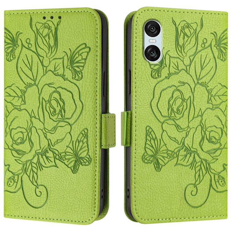 Embossed Rose RFID Anti-theft Leather Phone Case, For Sony Xperia 10 VI, For Sony Xperia 1 VI, For Sony Xperia 5 VI, For Sony Xperia 5 V, For Sony Xperia 1 V