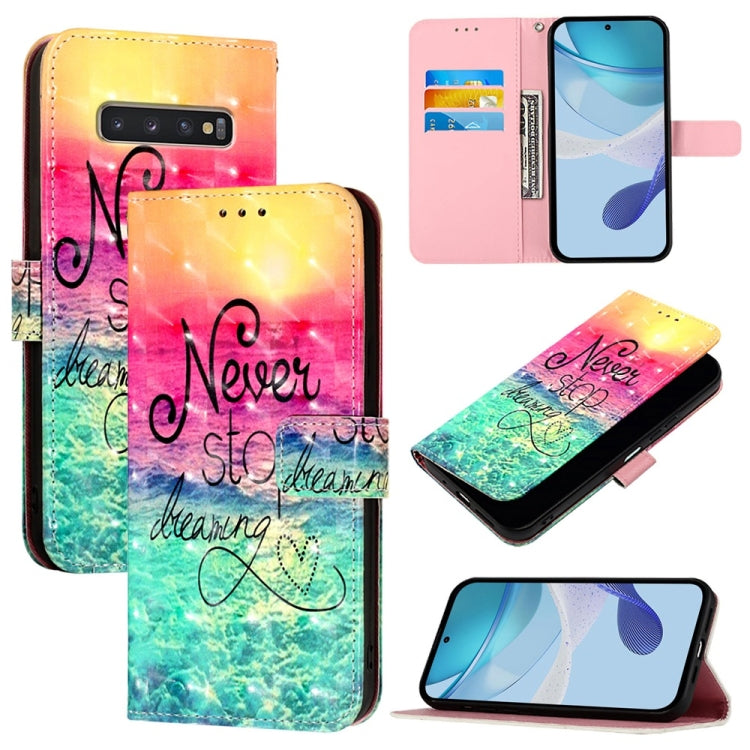 3D Painting Horizontal Flip Leather Phone Case, For Samsung Galaxy S10e, For Samsung Galaxy S10+, For Samsung Galaxy S10