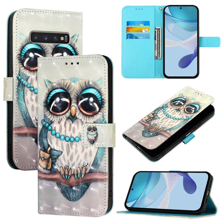 3D Painting Horizontal Flip Leather Phone Case, For Samsung Galaxy S10e, For Samsung Galaxy S10+, For Samsung Galaxy S10