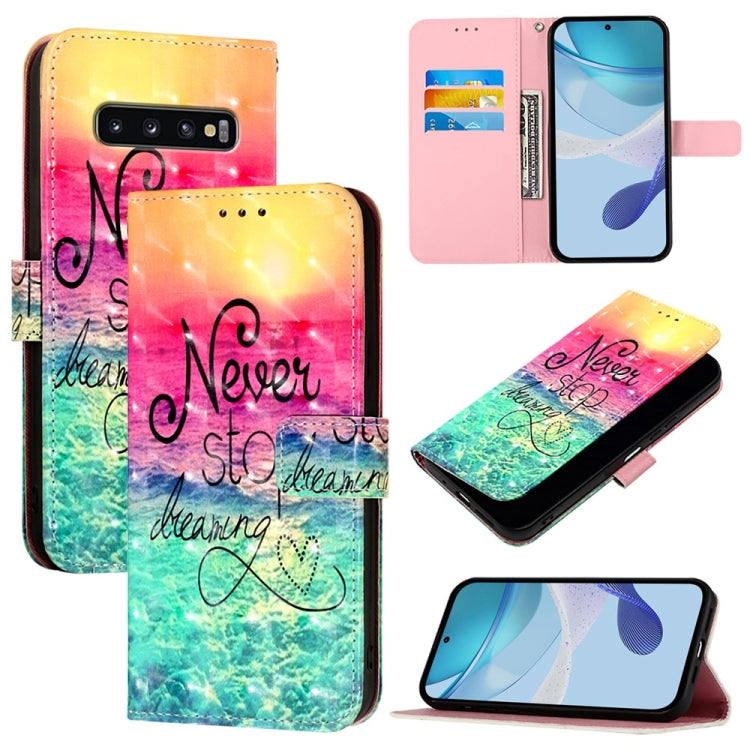 3D Painting Horizontal Flip Leather Phone Case, For Samsung Galaxy S10e, For Samsung Galaxy S10+, For Samsung Galaxy S10