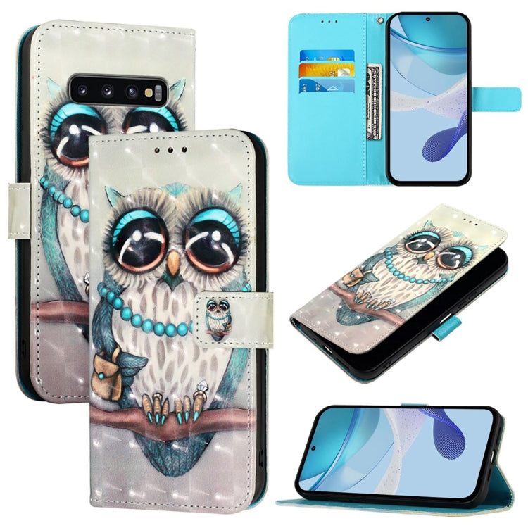 3D Painting Horizontal Flip Leather Phone Case, For Samsung Galaxy S10e, For Samsung Galaxy S10+, For Samsung Galaxy S10