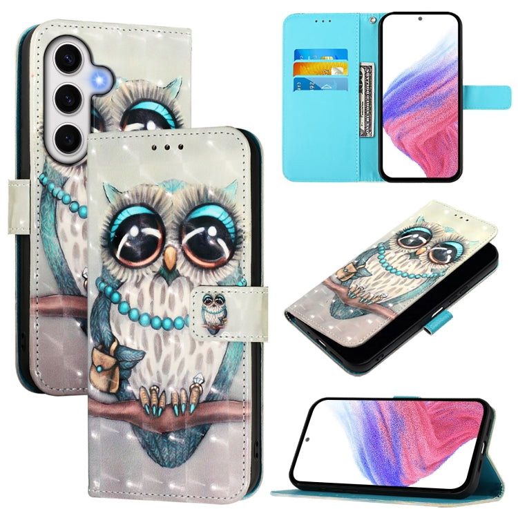 3D Painting Horizontal Flip Leather Phone Case, For Samsung Galaxy S25 5G, For Samsung Galaxy S25+ 5G, For Samsung Galaxy S25 Ultra 5G, For Samsung Galaxy S24 FE 5G