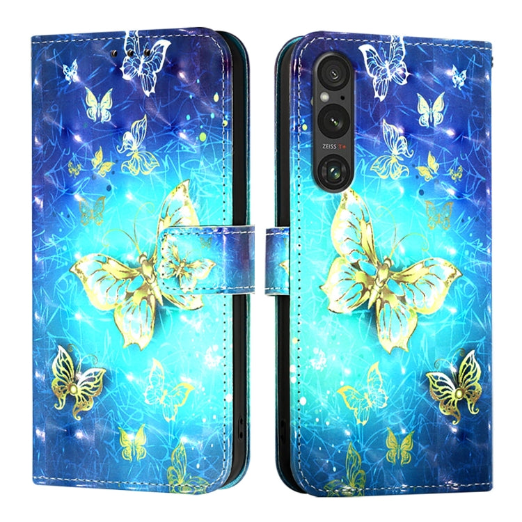 3D Painting Horizontal Flip Leather Phone Case, For Sony Xperia 1 V, For Sony Xperia 10 V, For Sony Xperia 5 IV, For Sony Xperia 10 IV