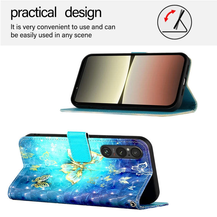 3D Painting Horizontal Flip Leather Phone Case, For Sony Xperia 1 V, For Sony Xperia 10 V, For Sony Xperia 5 IV, For Sony Xperia 10 IV