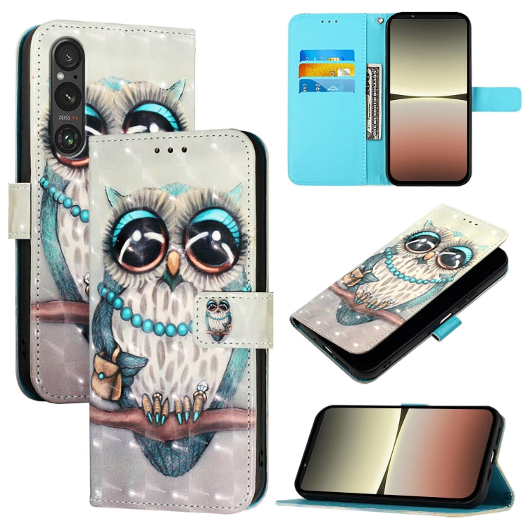 3D Painting Horizontal Flip Leather Phone Case, For Sony Xperia 1 V, For Sony Xperia 10 V, For Sony Xperia 5 IV, For Sony Xperia 10 IV