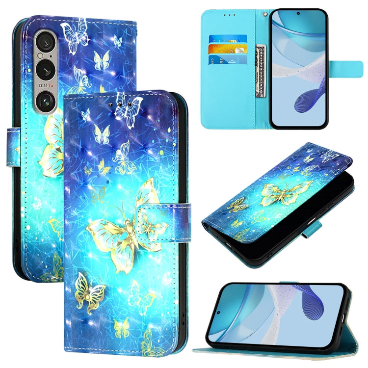 3D Painting Horizontal Flip Leather Phone Case, For Sony Xperia 10 VI, For Sony Xperia 1 VI, For Sony Xperia 5 VI, For Sony Xperia 5 V