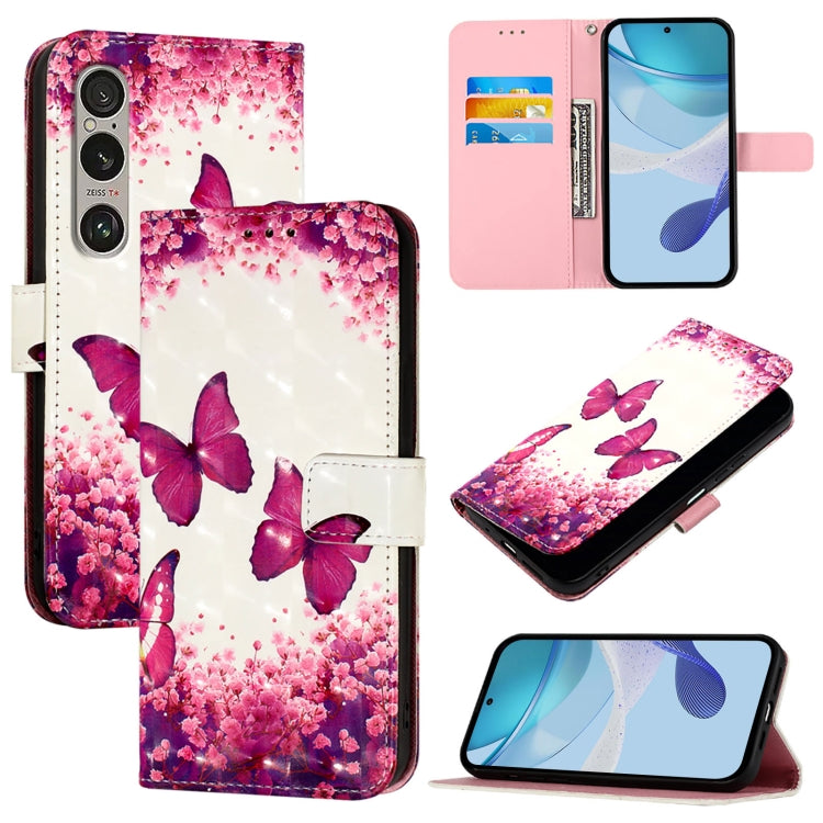 3D Painting Horizontal Flip Leather Phone Case, For Sony Xperia 10 VI, For Sony Xperia 1 VI, For Sony Xperia 5 VI, For Sony Xperia 5 V