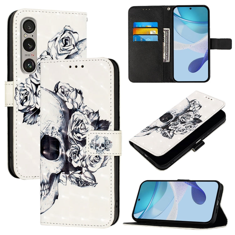 3D Painting Horizontal Flip Leather Phone Case, For Sony Xperia 10 VI, For Sony Xperia 1 VI, For Sony Xperia 5 VI, For Sony Xperia 5 V