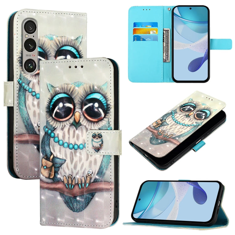 3D Painting Horizontal Flip Leather Phone Case, For Sony Xperia 10 VI, For Sony Xperia 1 VI, For Sony Xperia 5 VI, For Sony Xperia 5 V