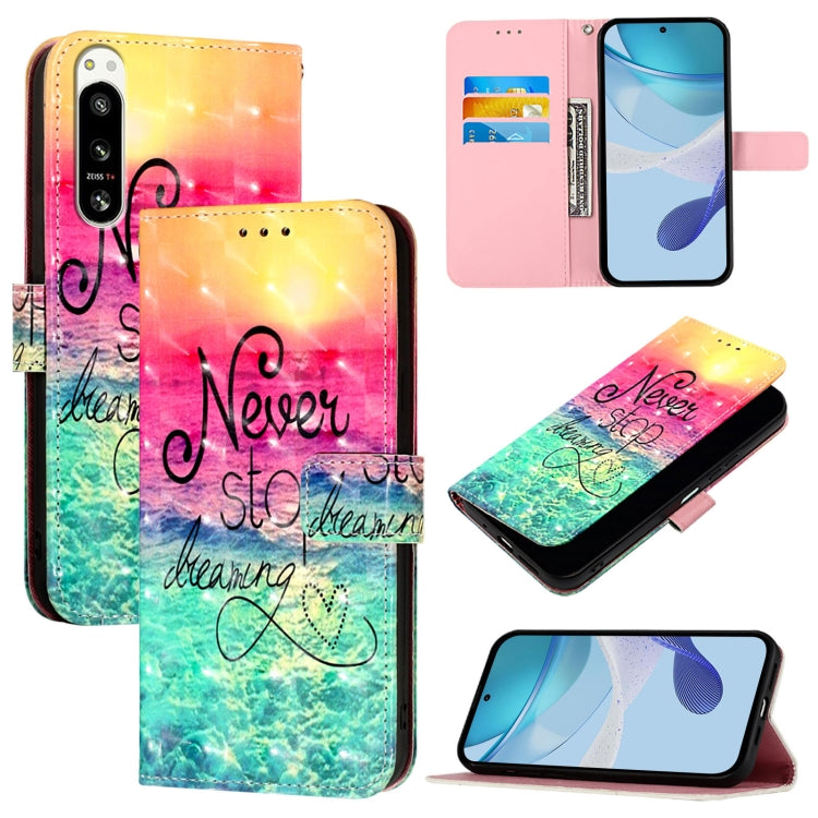 3D Painting Horizontal Flip Leather Phone Case, For Sony Xperia 1 V, For Sony Xperia 10 V, For Sony Xperia 5 IV, For Sony Xperia 10 IV