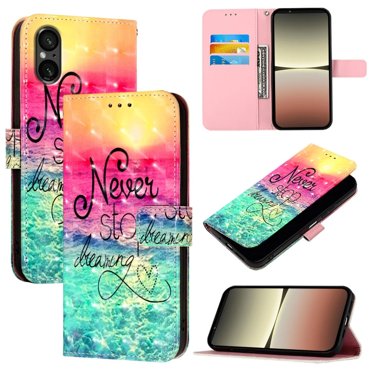 3D Painting Horizontal Flip Leather Phone Case, For Sony Xperia 10 VI, For Sony Xperia 1 VI, For Sony Xperia 5 VI, For Sony Xperia 5 V