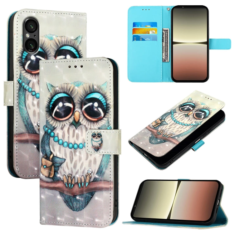 3D Painting Horizontal Flip Leather Phone Case, For Sony Xperia 10 VI, For Sony Xperia 1 VI, For Sony Xperia 5 VI, For Sony Xperia 5 V