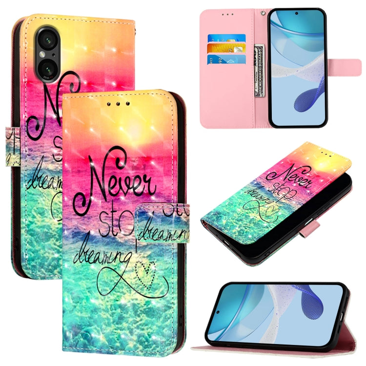 3D Painting Horizontal Flip Leather Phone Case, For Sony Xperia 10 VI, For Sony Xperia 1 VI, For Sony Xperia 5 VI, For Sony Xperia 5 V