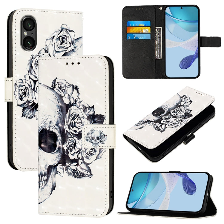 3D Painting Horizontal Flip Leather Phone Case, For Sony Xperia 10 VI, For Sony Xperia 1 VI, For Sony Xperia 5 VI, For Sony Xperia 5 V