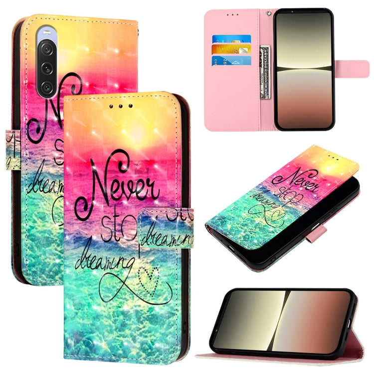 3D Painting Horizontal Flip Leather Phone Case, For Sony Xperia 1 V, For Sony Xperia 10 V, For Sony Xperia 5 IV, For Sony Xperia 10 IV