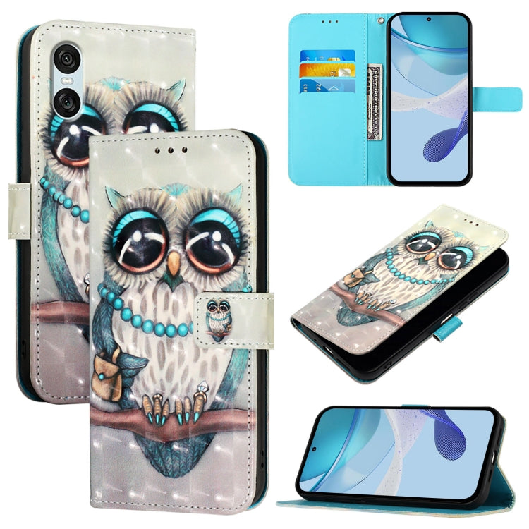 3D Painting Horizontal Flip Leather Phone Case, For Sony Xperia 10 VI, For Sony Xperia 1 VI, For Sony Xperia 5 VI, For Sony Xperia 5 V