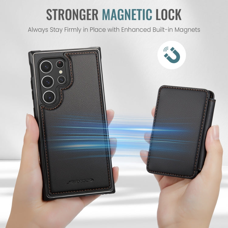 JEEHOOD J05 Business Magnetic Style RFID Leather Phone Case, For Samsung Galaxy S22 Ultra 5G