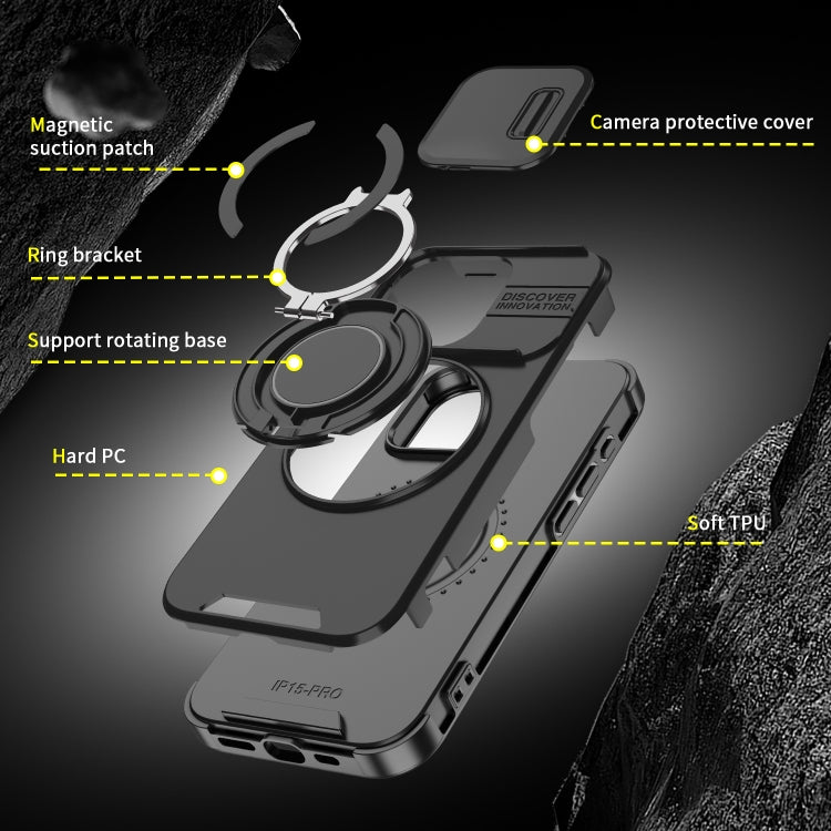 Sliding Camshield Ring Holder Phone Case, For iPhone 16 Pro Max, For iPhone 16 Pro, For iPhone 16 Plus, For iPhone 16, For iPhone 15 Pro Max