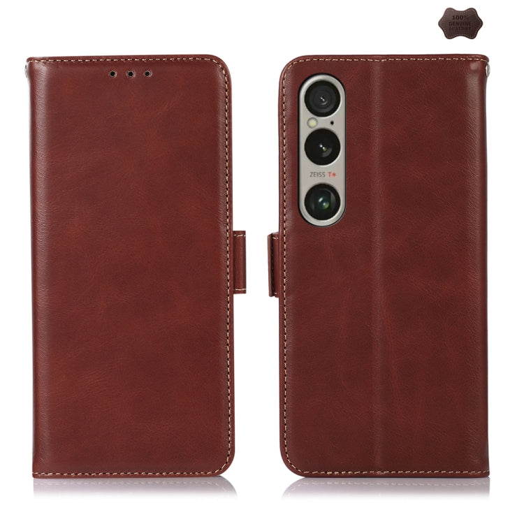 Magnetic Crazy Horse Texture Genuine Leather RFID Phone Case, For Sony Xperia 10 VI, For Sony Xperia 1 VI, For Sony Xperia 5 VI