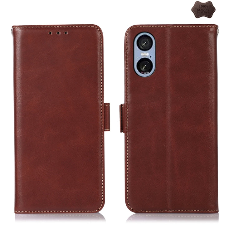 Magnetic Crazy Horse Texture Genuine Leather RFID Phone Case, For Sony Xperia 10 VI, For Sony Xperia 1 VI, For Sony Xperia 5 VI