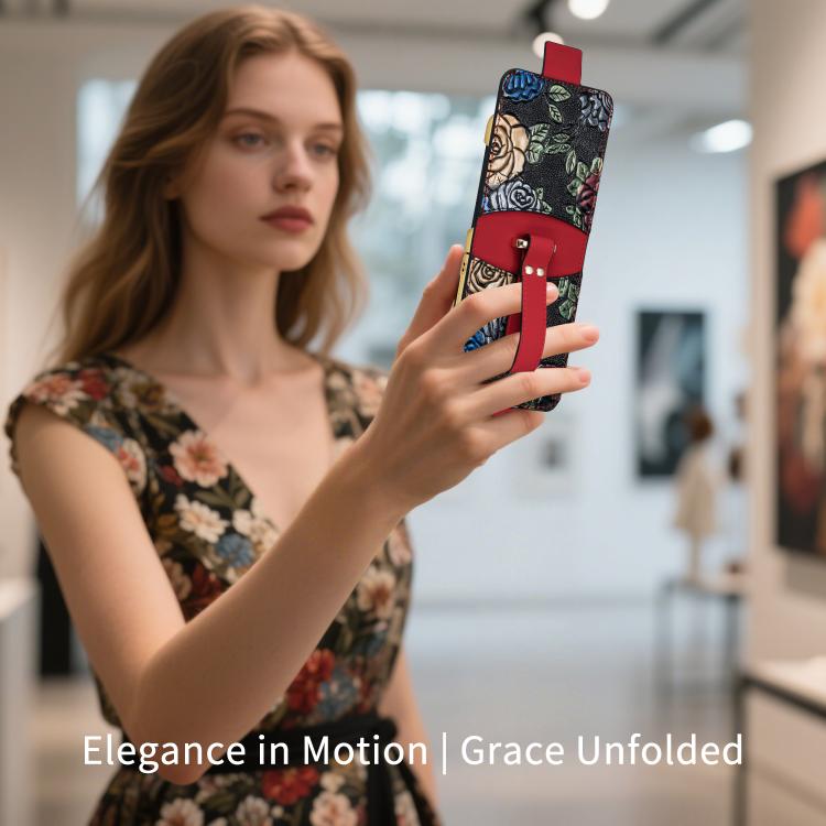 VIETAO Integrated Embossed Pattern Full Coverage Phone Case with Wrist Strap