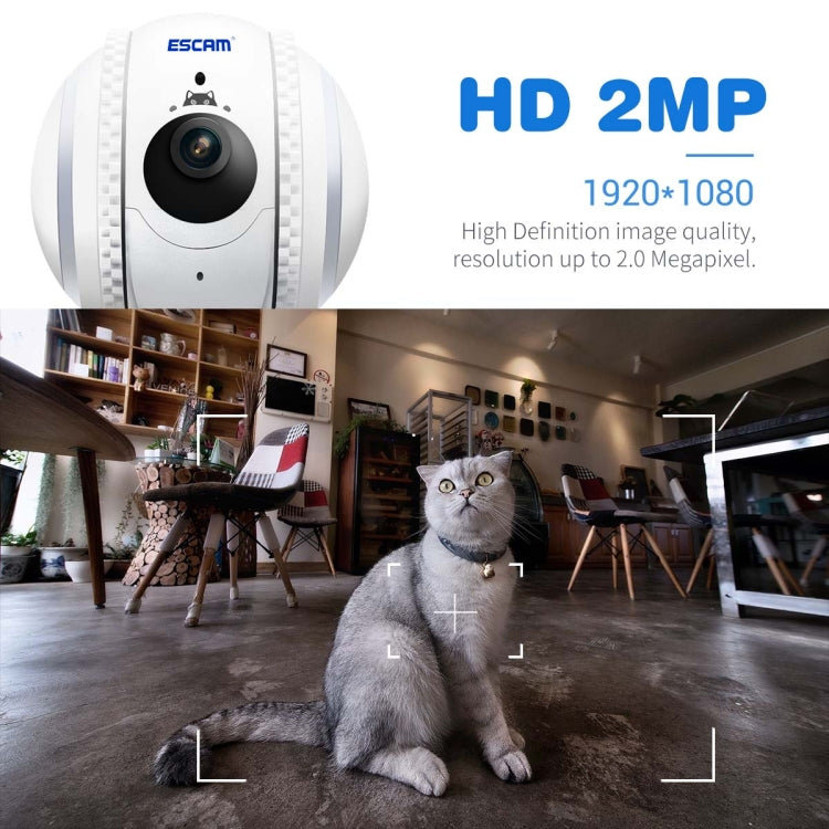 ESCAM QF011 2MP Smart Pet Robot Camera with Night Vision & APP Remote Control, QF011